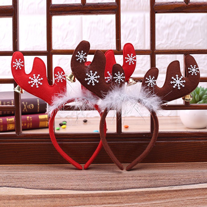 XBRF bando premium tanduk rusa bulu deer aksesoris natal headband bando natal christmas