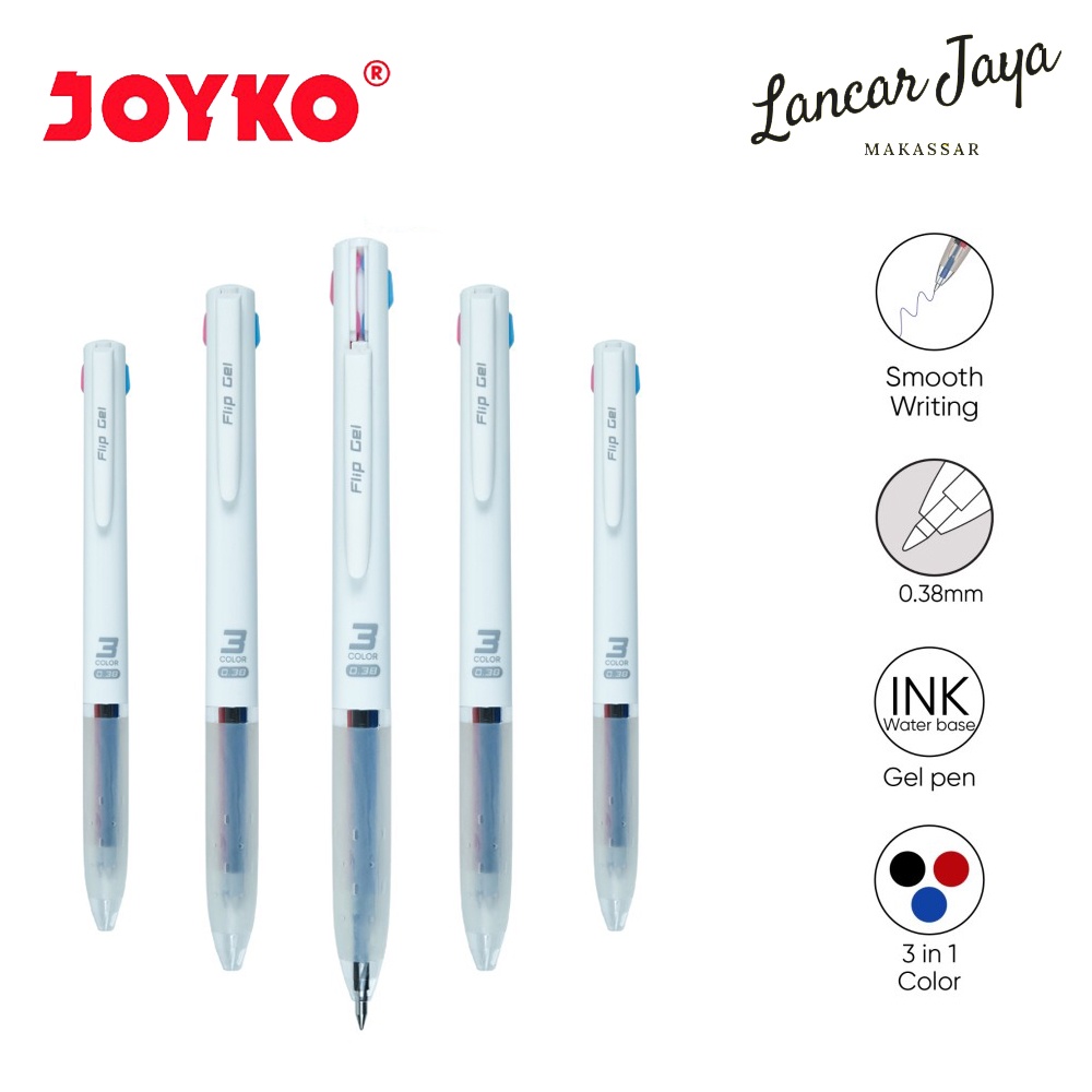

[ 1 PCS ] Gel Pen Pulpen Joyko GP-339 Flip Gel 3 in 1 Color 0.38 mm