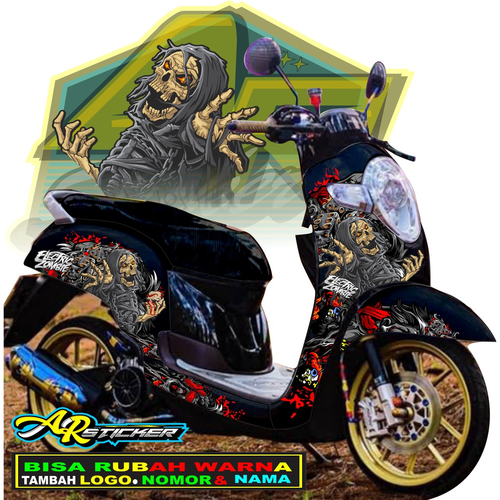 Decal scoopy Decal Scoopy full body Full Blok Decal Scopy Dekal New Fi 2017 2018 2019 2020 HITAM