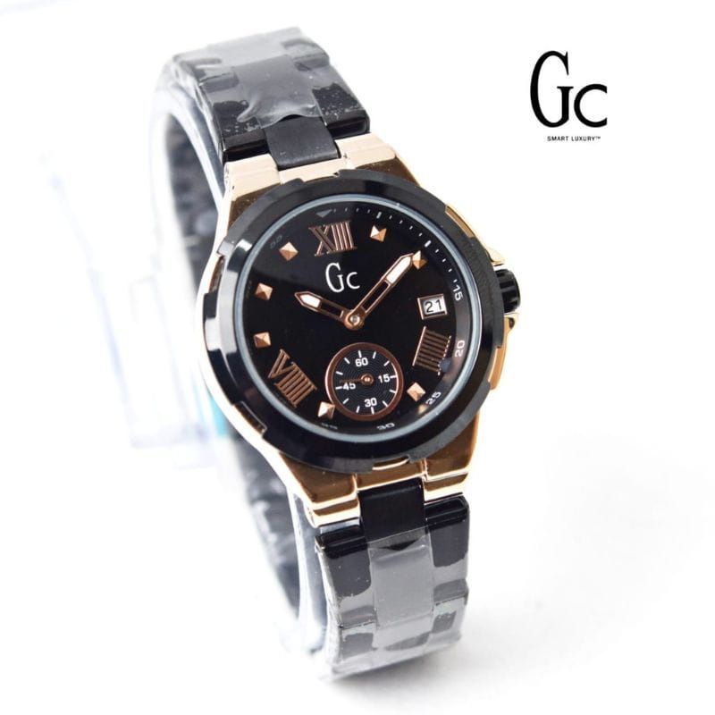 (Grosir)Jam Tangan Wanita Fashion GC Romawi Tanggal Aktif Crono Variasi Strap Rantai/Stell(Terima Cod)