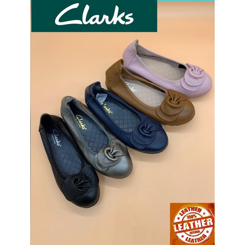 PROMO Sepatu CLARKS BOW Wanita (include Box) 100 % kulit sapi