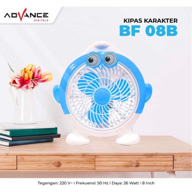 ADVANCE BF-08B Kipas Angin 8 Inch Duduk Deskfan Karakter SMURF