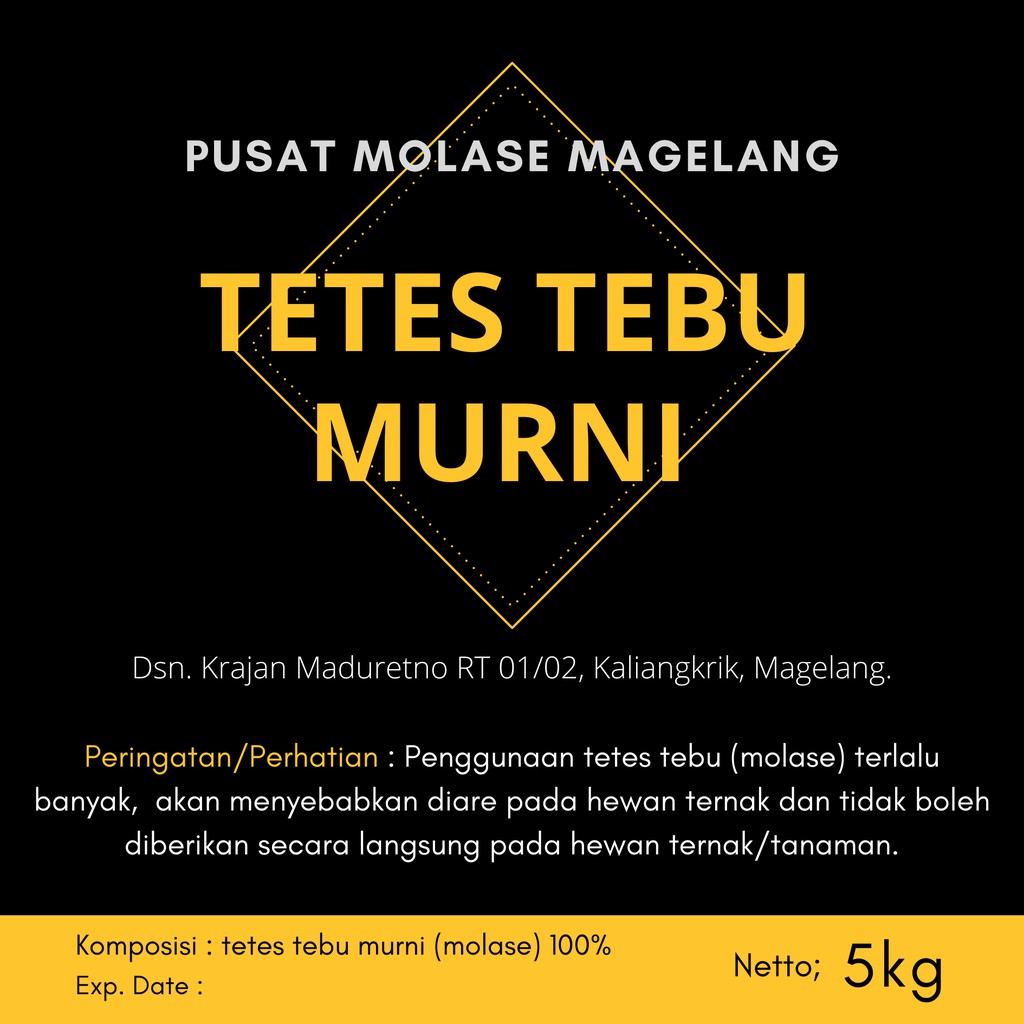 Molase Tetes Tebu Murni 5KG