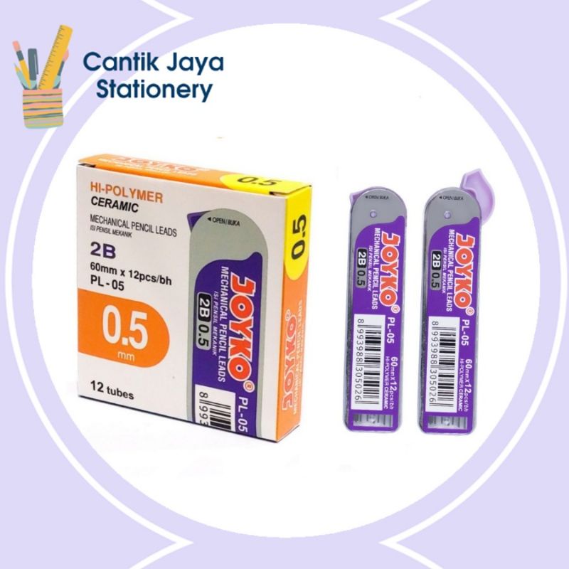 

[1 BOX / 12 TUBE] Joyko PL-05 / Pencil Lead Isi Pensil Mekanik 2B 0.5mm