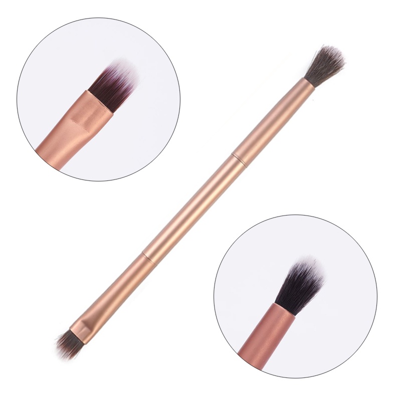 1pc Brush Makeup Multifungsi Kepala Ganda Untuk Eyeshadow Eyebrow Smudging