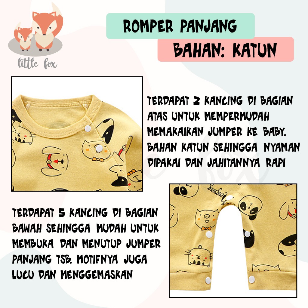JUMPER PANJANG ANAK BAYI/ BAJU ROMPER BAYI COWOK CEWEK / BAJU KODOK BAYI / ROMPER PANJANG