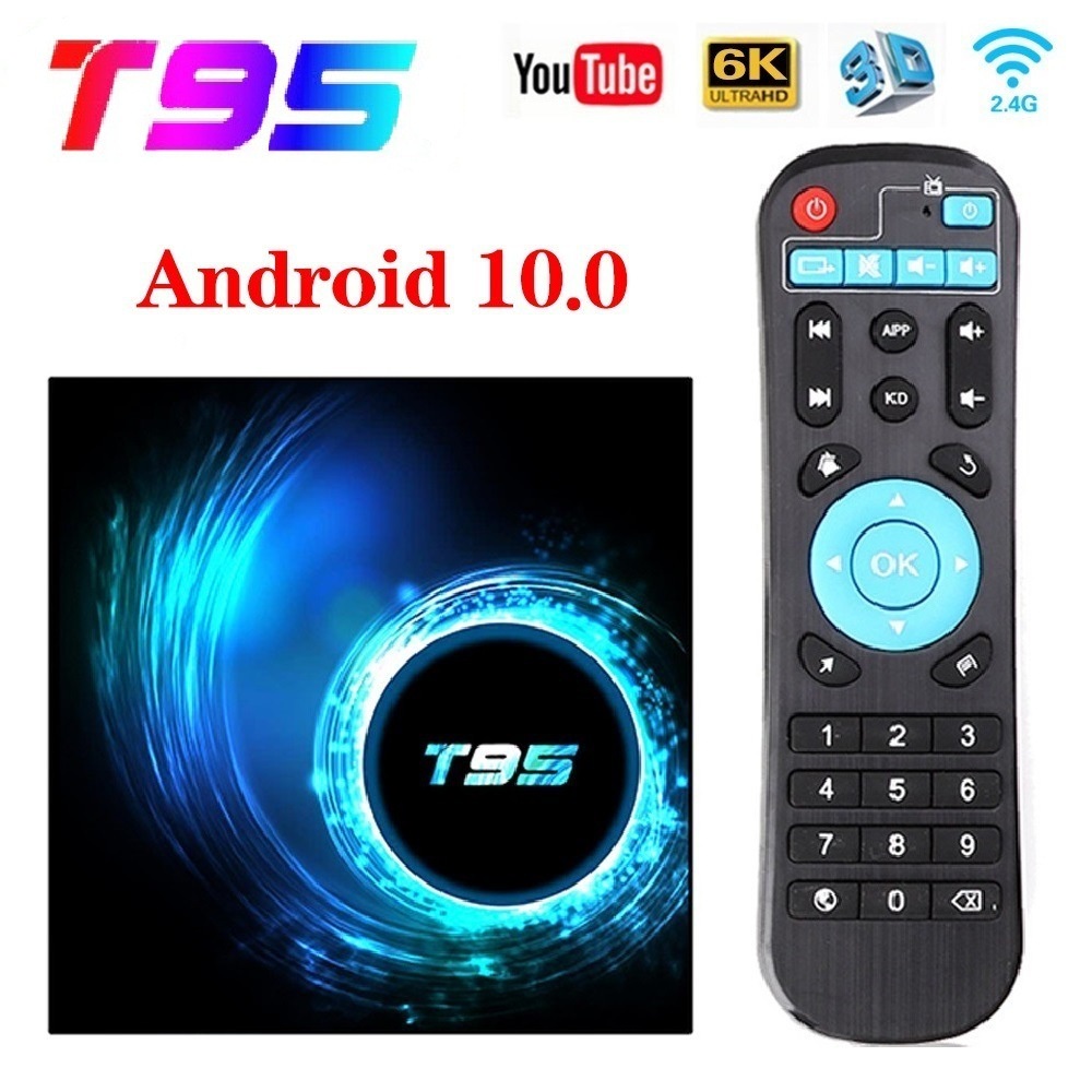 T95 H616 Jaringan Smart TV Set-Top Box 4GB/64 HD 6K Player TV Box Android 10 .0