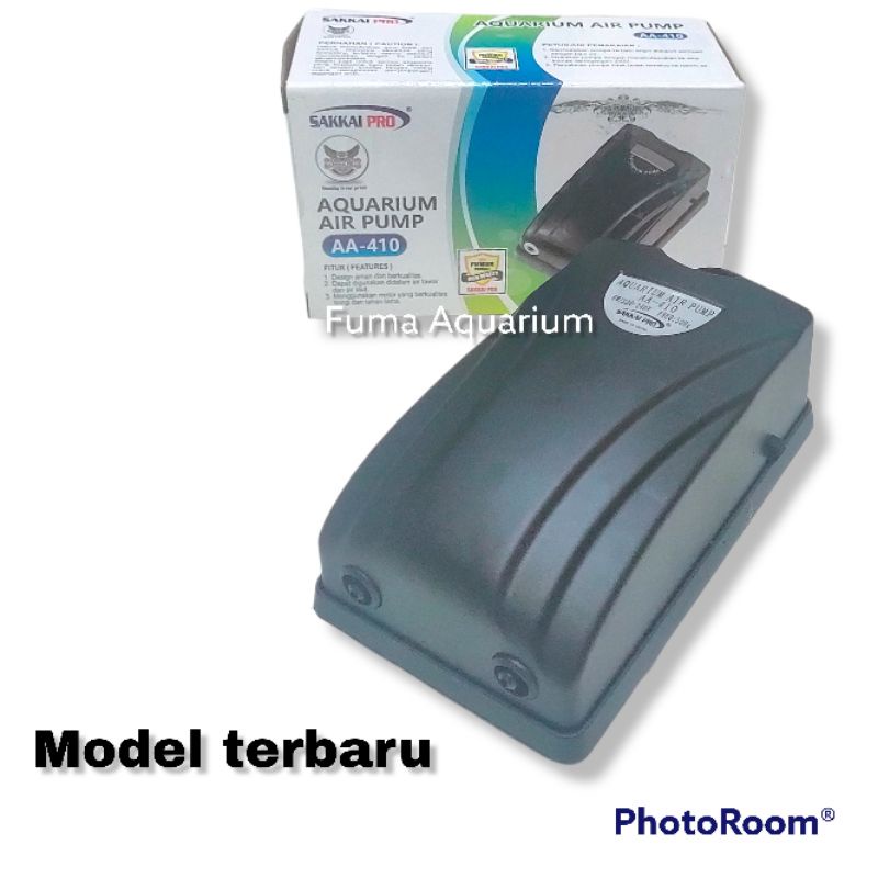 Sakkai Pro Aerator 2 lubang AA-410 pompa gelembung udara Aquarium Aquascape Kolam