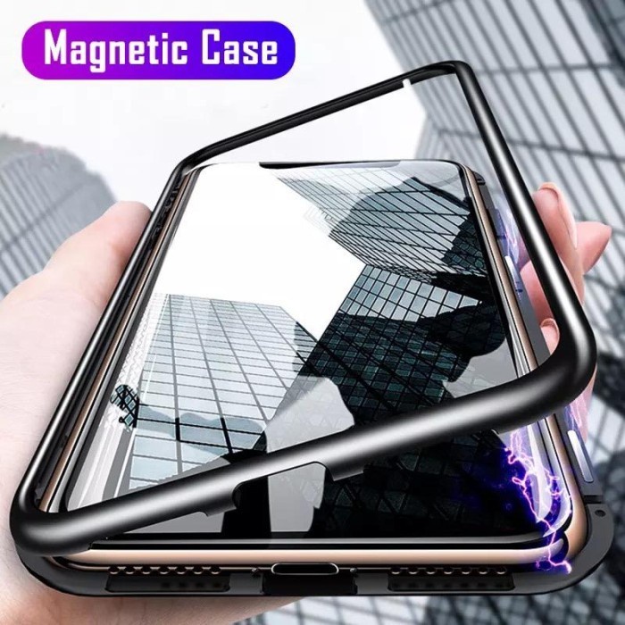 PROMO C15 C12 REALME CASE MAGNETIC FULL COVER 360 GLASS DEPAN BELAKANG