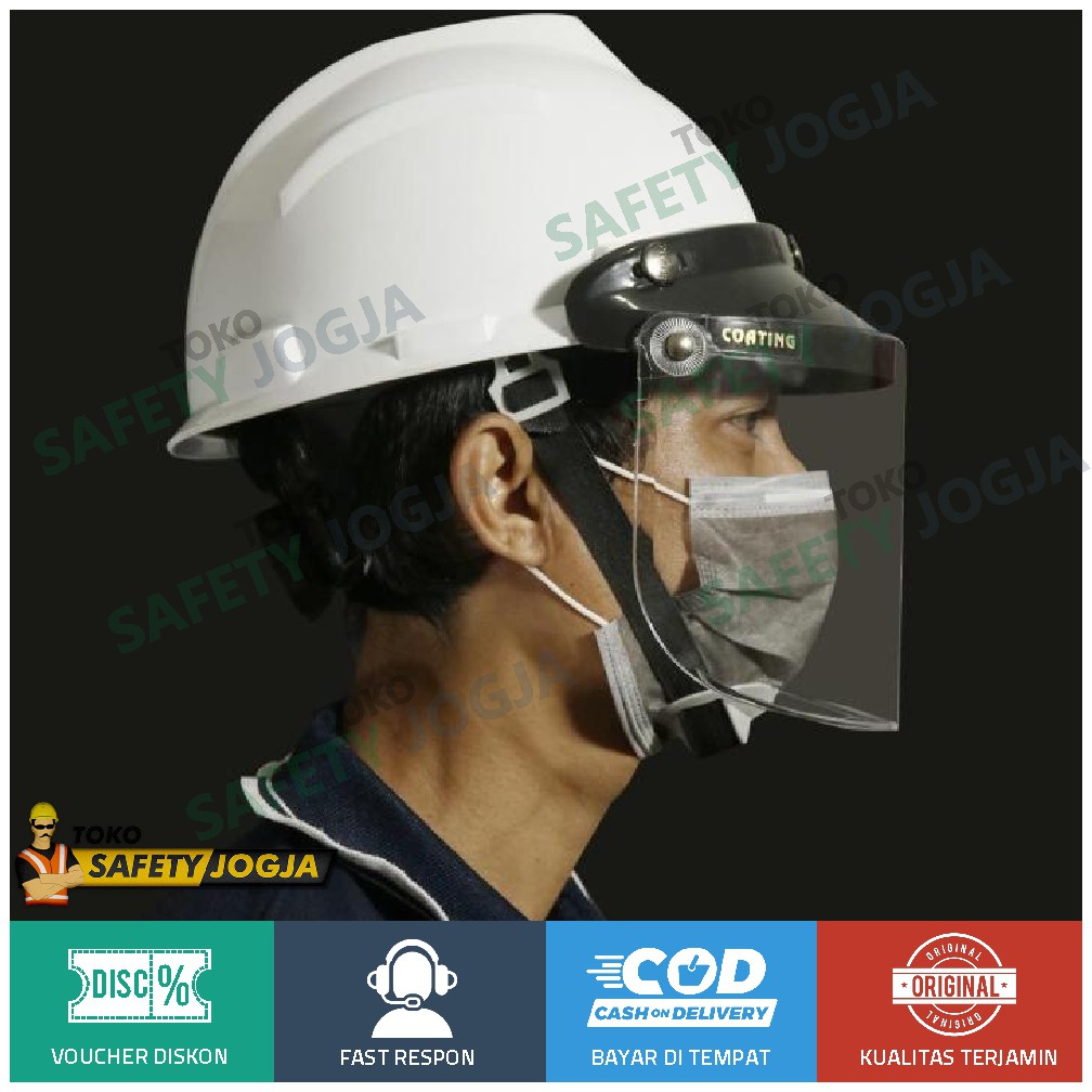 HELM FACE SHIELD APD SAFETY ANTI DROPLET PELINDUNG MUKA POLYCARBONATE SNI