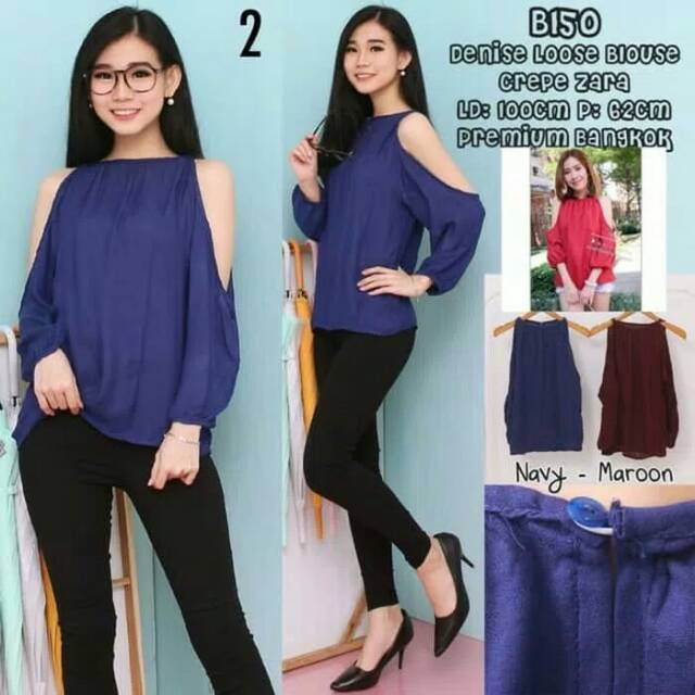 Pureshope blouse loose claudia - baju bangkok murah