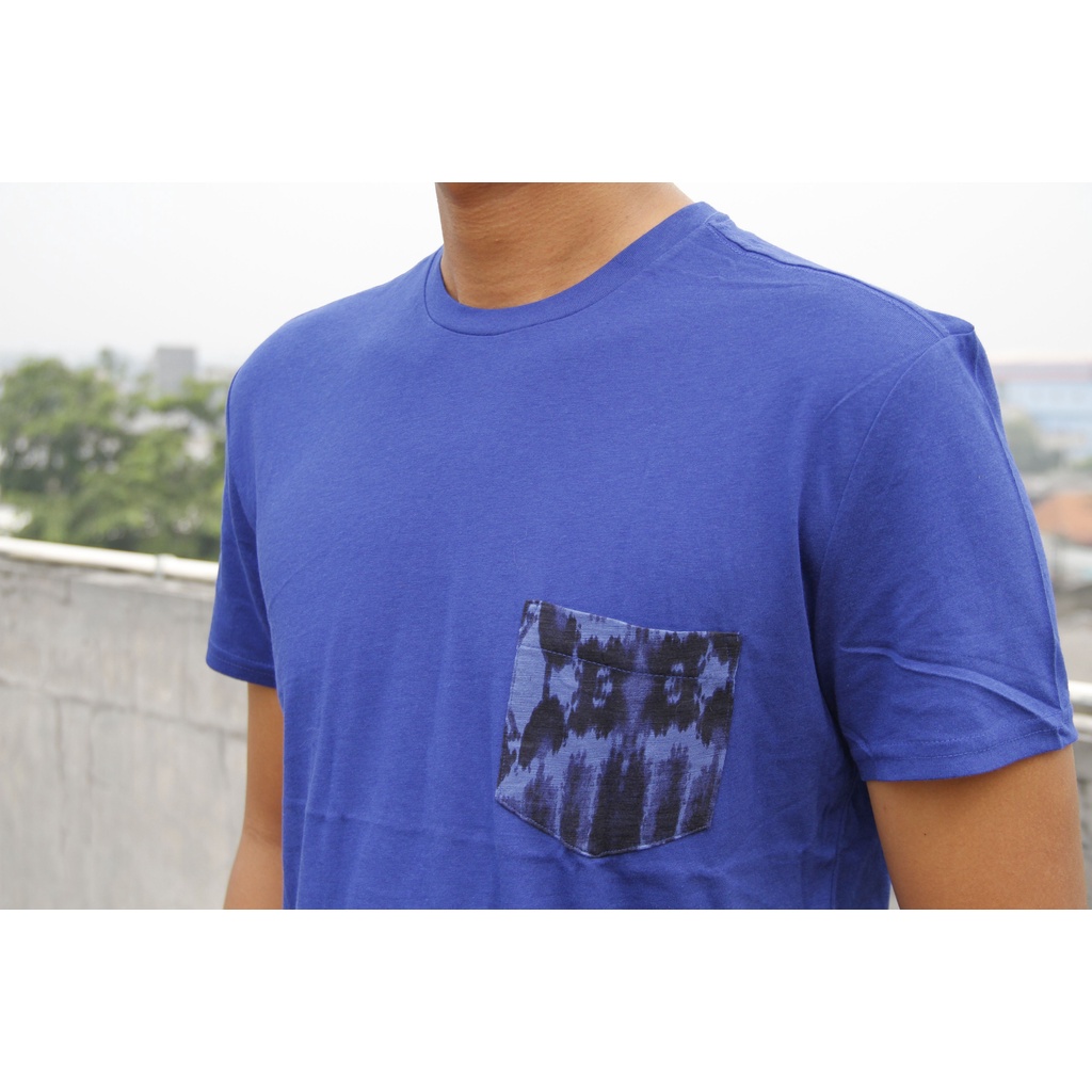 Kaos Pria Lengan Pendek American Eagle Cotton Stretch/Katun Strait Black &amp; Blue Original 100%