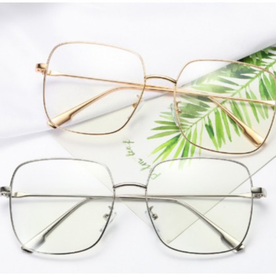 BRGUNIK Kacamata Korean Design Square Besi Frame Eyeglasses kacamata retro Wanita/Pria cod R176
