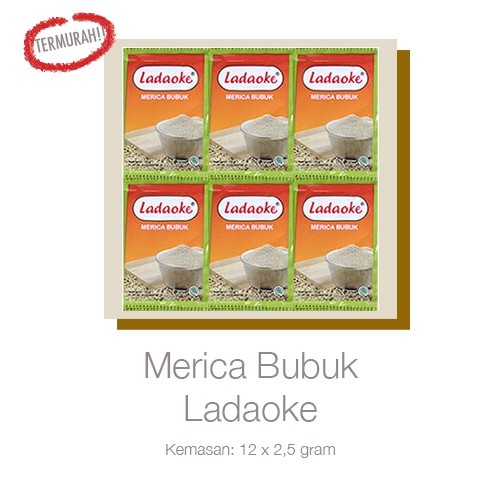 

Merica Bubuk Ladaoke / Lada Bubuk Instan Cap Ladaoke (isi 12)