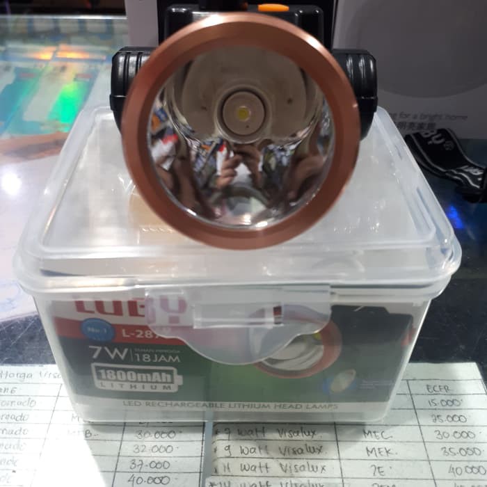 Senter Kepala Luby Headlamp 7 WATT  L-2871 SUPER TERANG AKI LITHIUM