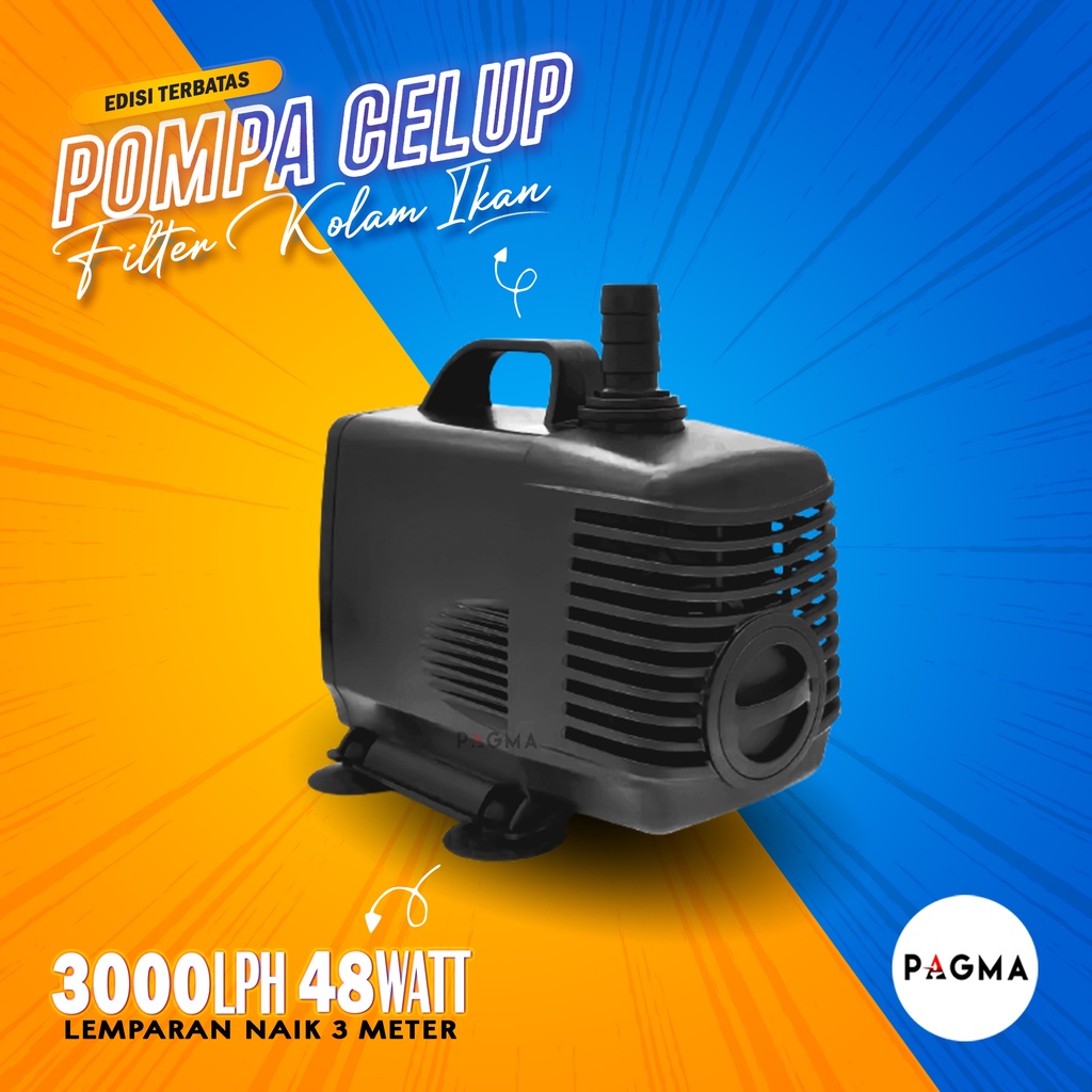 Mesin Pompa Filter Air Celup Kolam Ikan Hias Koi Aquarium Submersible Water Pump 4000 3500 - 3000 LP