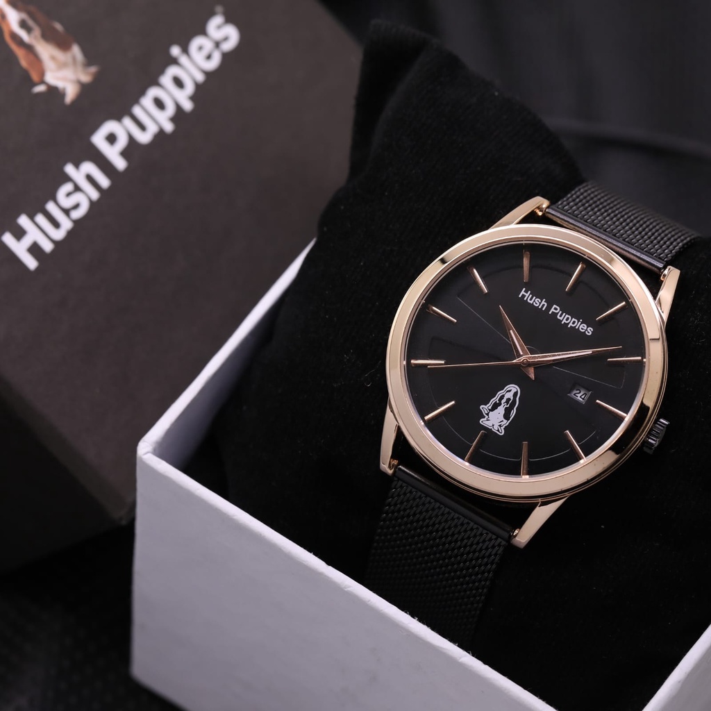 Grosiran Jam Tangan Wanita Hush Puppies 4085TL Analog Strap Rantai Pasir Include Box Exclusive (COD)