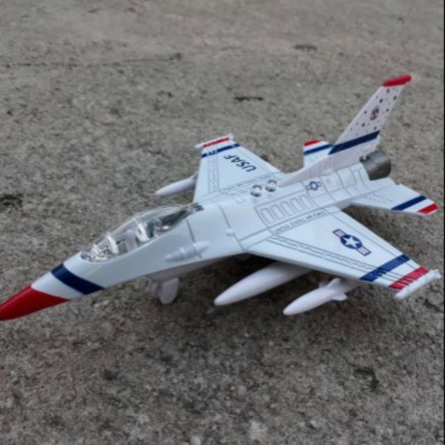 DIECAST PESAWAT TEMPUR F-16 - MINIATUR JET F16 - MAINAN KOLEKSI