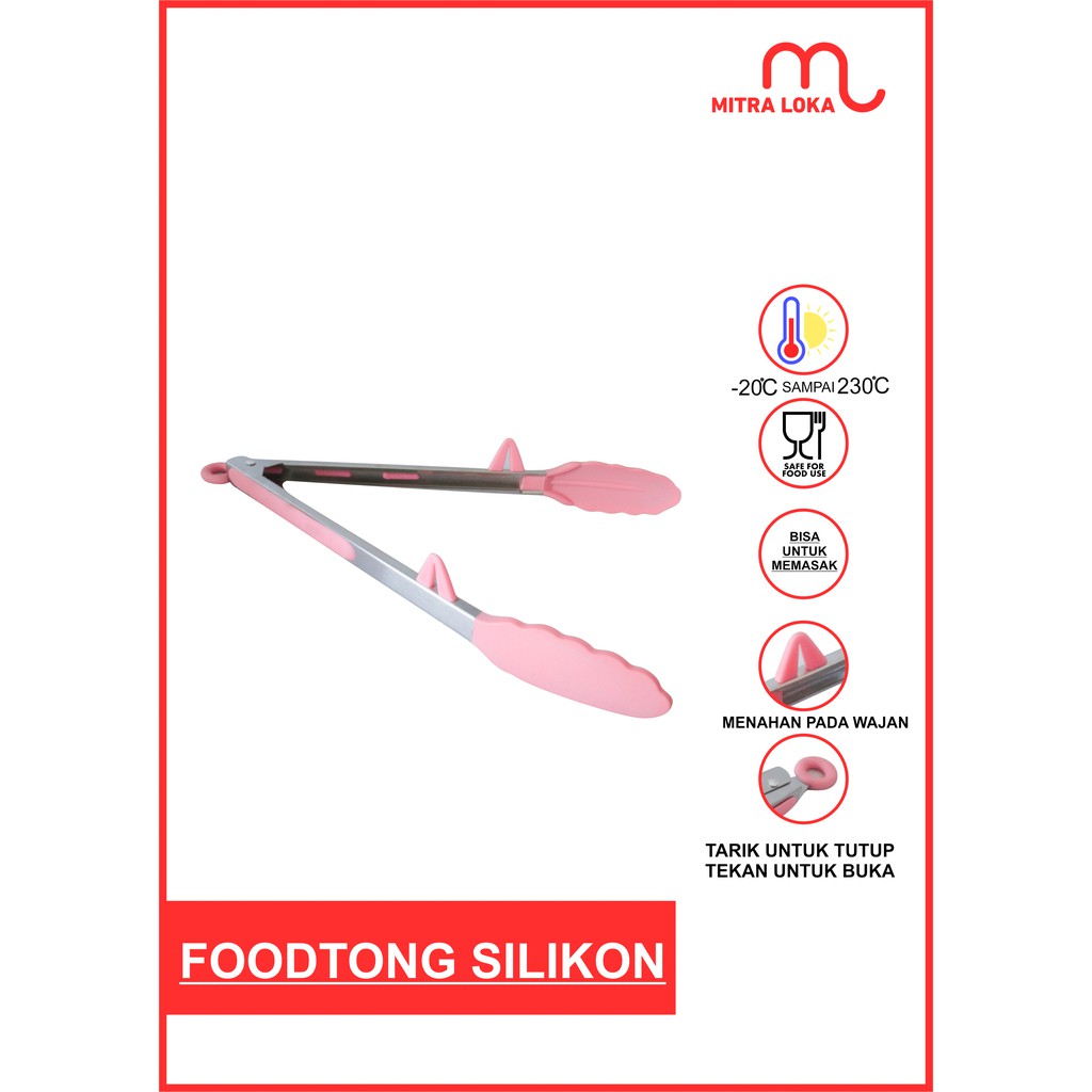 Mitra Loka Penjepit Makanan Food Tong Silicone 12" Catalina