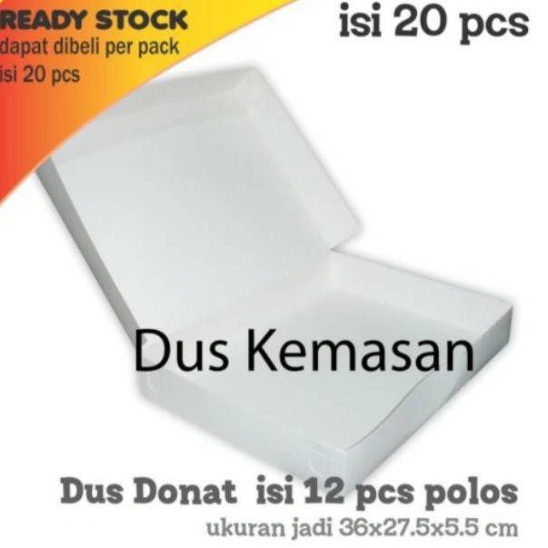 

Box Donat Selusin Polos 36 x 27.5 x 5.5 cm Foodgrade (20pcs) J8G6