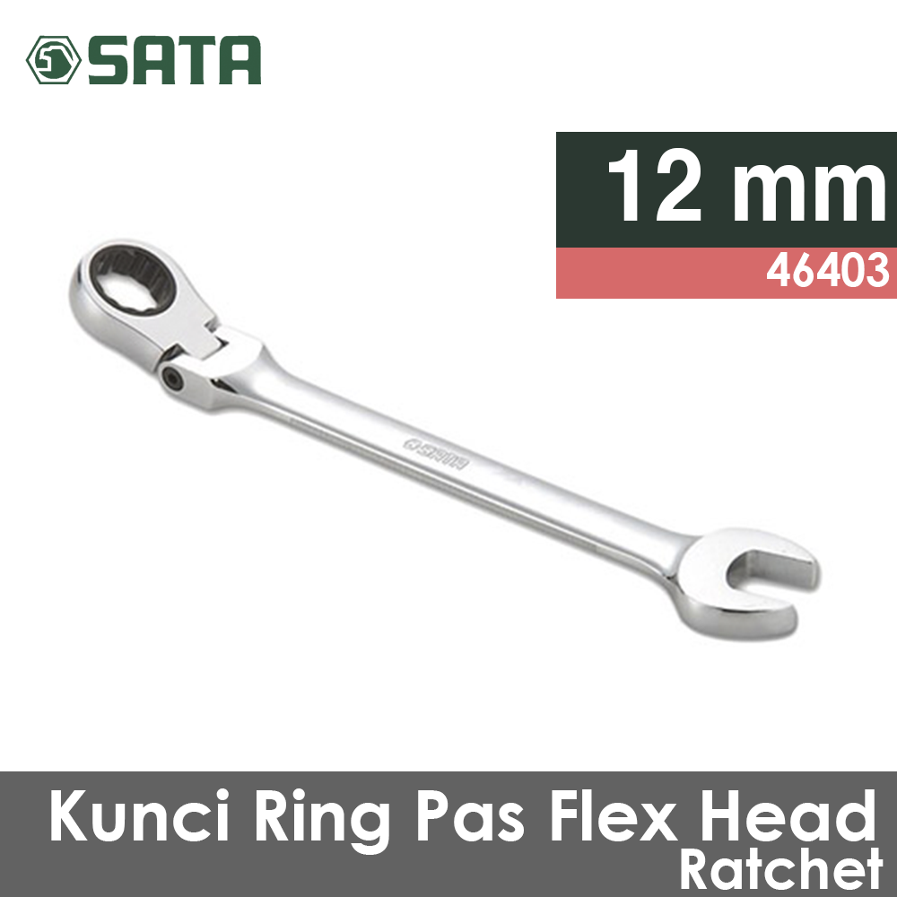 Flex Head Ratcheting Ring Pas 12 mm 46403 SATA TOOLS