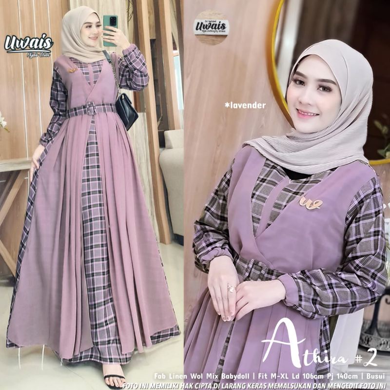 athira 2 3 set Gamis Panjang Wanita Syantiix, Kekinian Banget ori by uwais