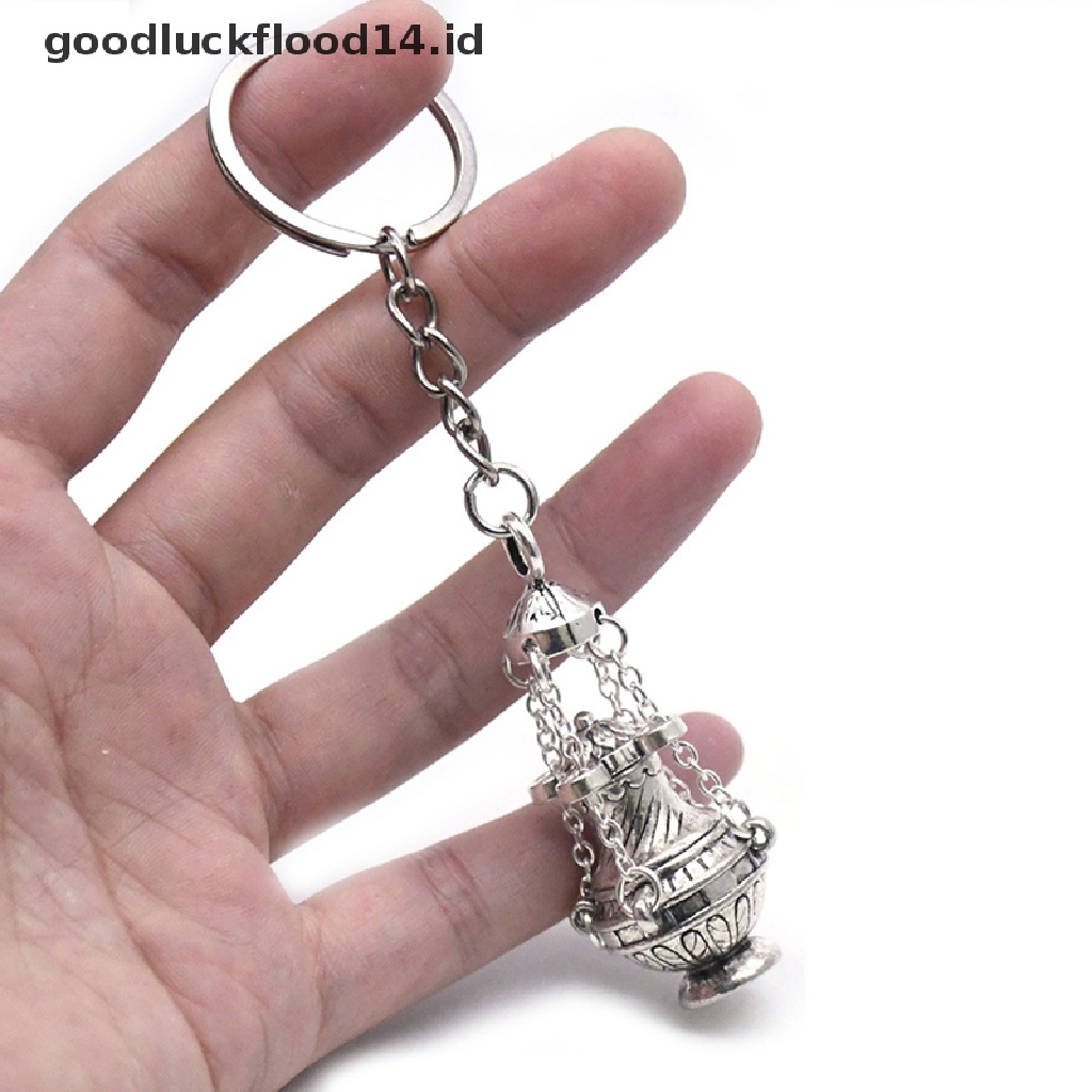 [OOID] Christian Incense Burner Keychain Religious Key Ring Jewelry Bag Car Pendant ID