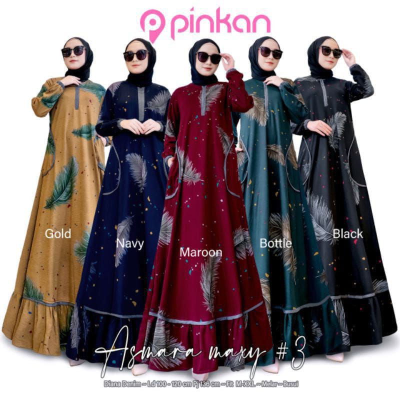 MC- Gamis jumbo  Diana Denim Premium Asmara Maxy by Pinkan Fashion Solo