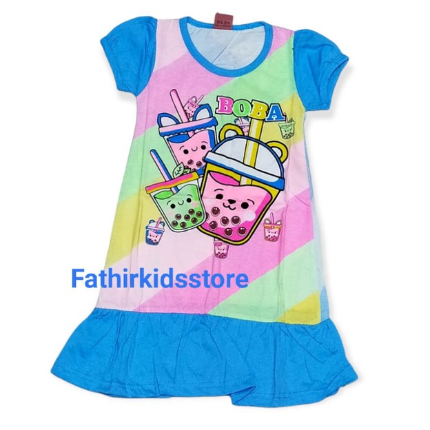 DRESS ANAK BOBA DRINK BISA COD