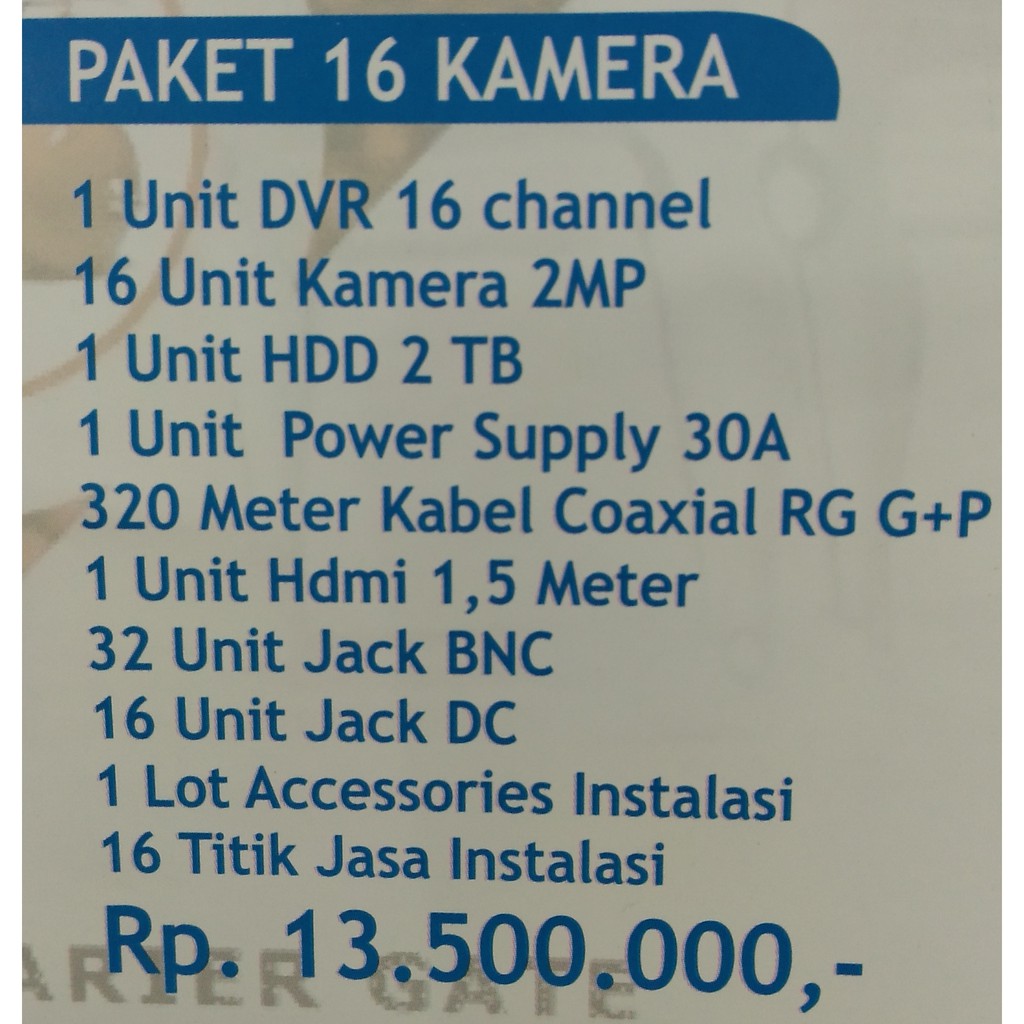 Paket cctv Hilook 16 kamera