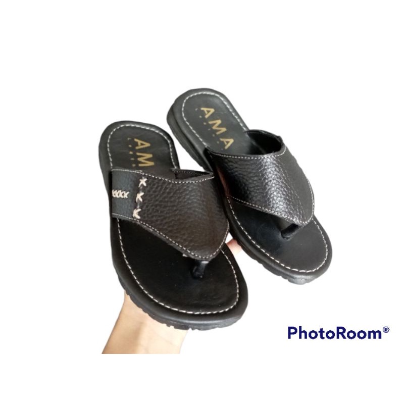 Sandal anak laki laki sandal remaja cowok ukuran tanggung  sandal capit anak bahan kulit asli