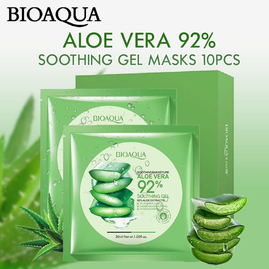 (JKT) Bioaqua BOX 10 IN 1 Aloevera BIOAQUA MASK SHEET ALOE VERA 92 ORI