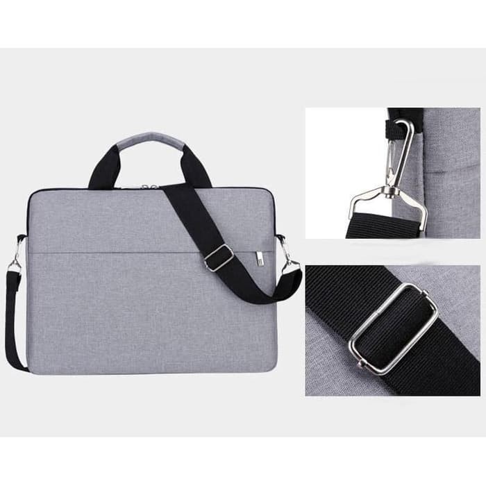 Tas Laptop Selempang Sleeve Case Nylon Waterproof 13 inch - Abu-abu