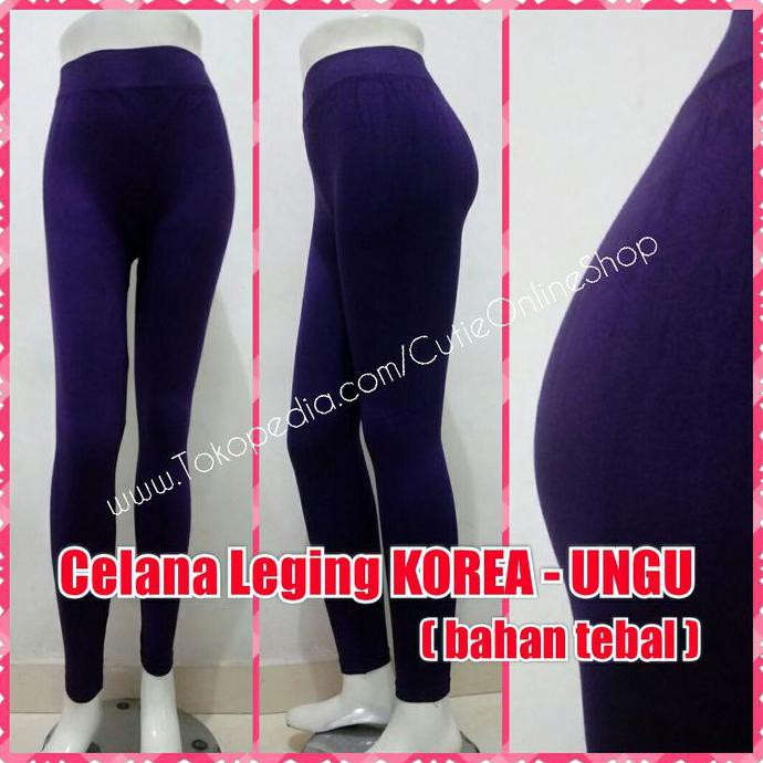 Celana Leging KOREA Ungu - Polos Tebal