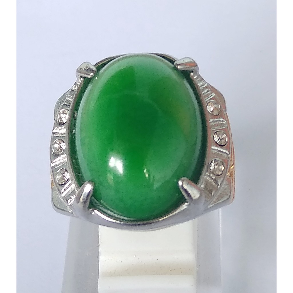 Cincin Batu Giok Hijau  Indah Batu Asli