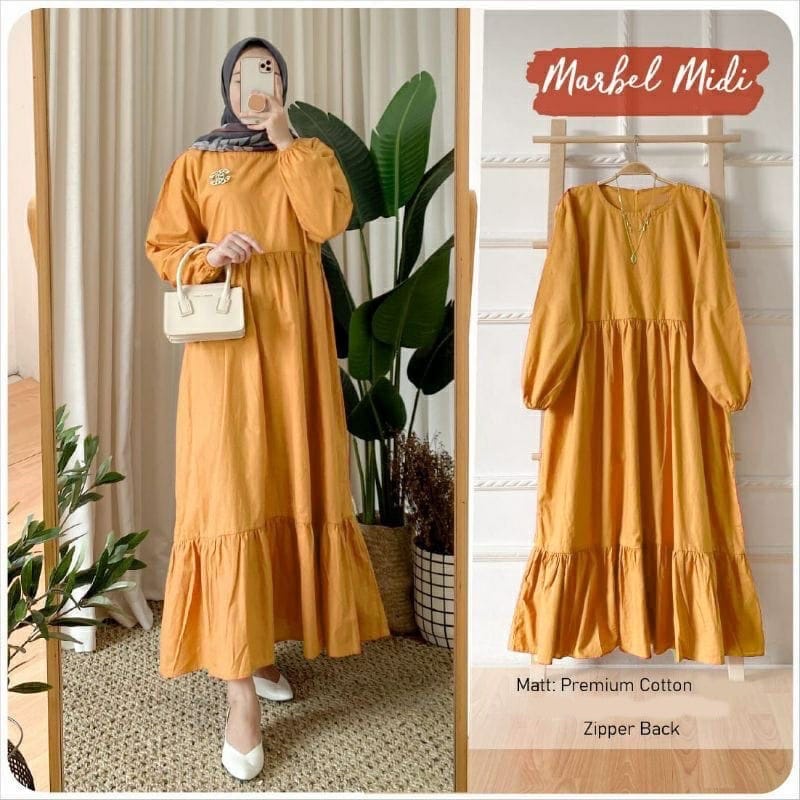 GAMIS MARBEL MIDI DRESS FASHION MUSLIM PREMIUM