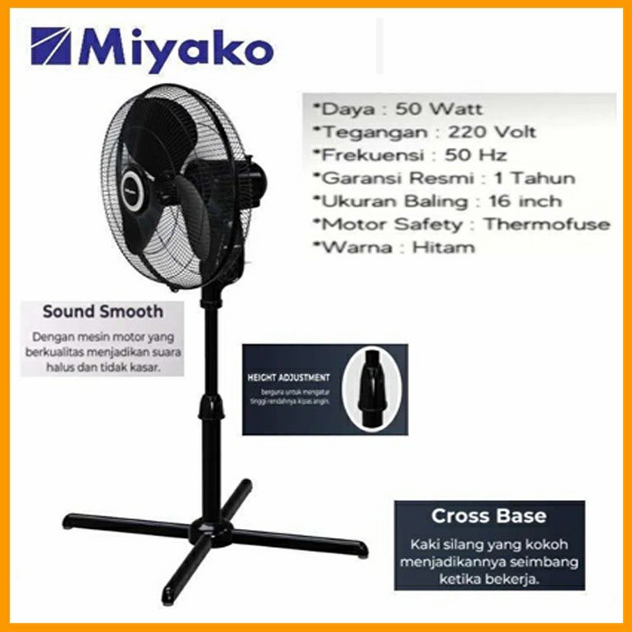 Kipas Angin Miyako Stand Fan Berdiri 16 Inch KAS 1606 X 1606X KAS160X/Kipas Angin Miyako Stand Fan Berdiri 16 Inch KAS 1606 X 1606X KAS160X/Kipas Angin Miyako Stand Fan Berdiri 16 Inch KAS 1606 X 1606X KAS160X/Miyako Stand Fan Berdiri 16 Inch KAS 1606 X 1