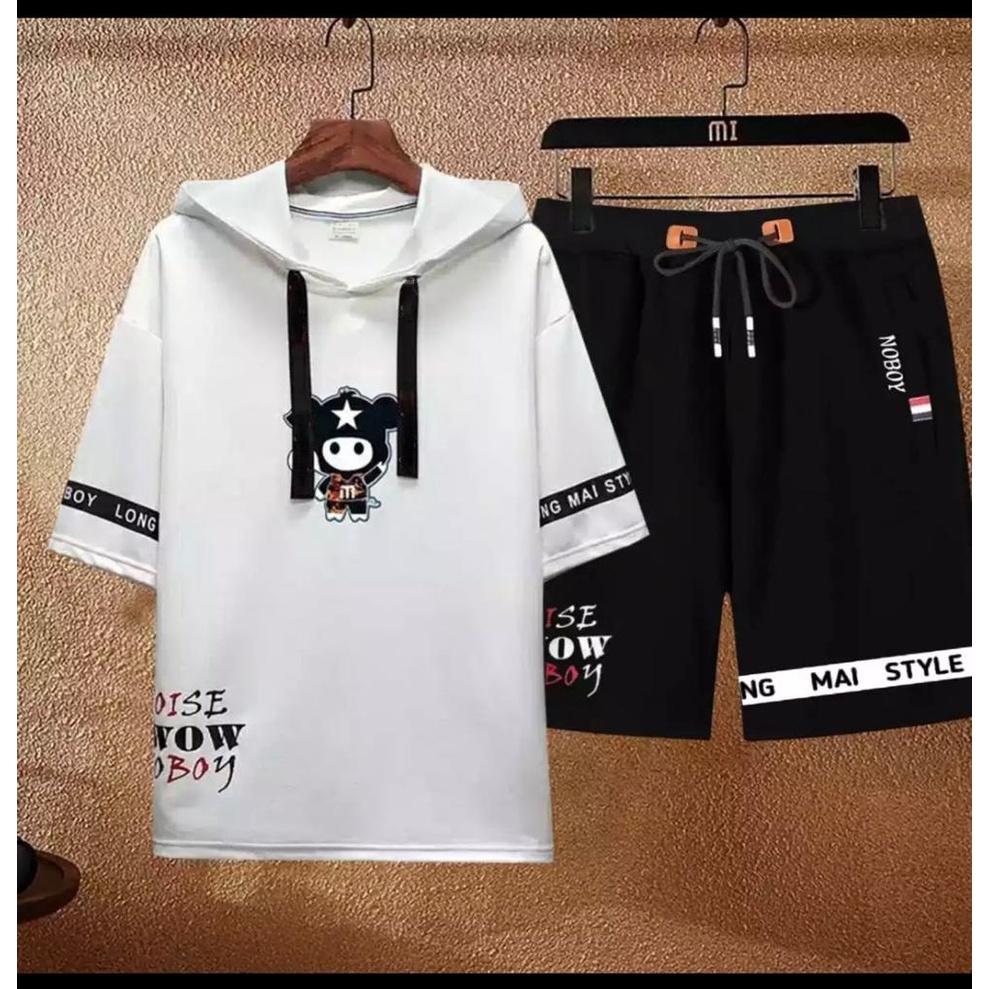 SETELAN HOODIE OISE CMS TERBARU-SETELAN LENGAN PENDEK TERBARU MODEL MASAKINI