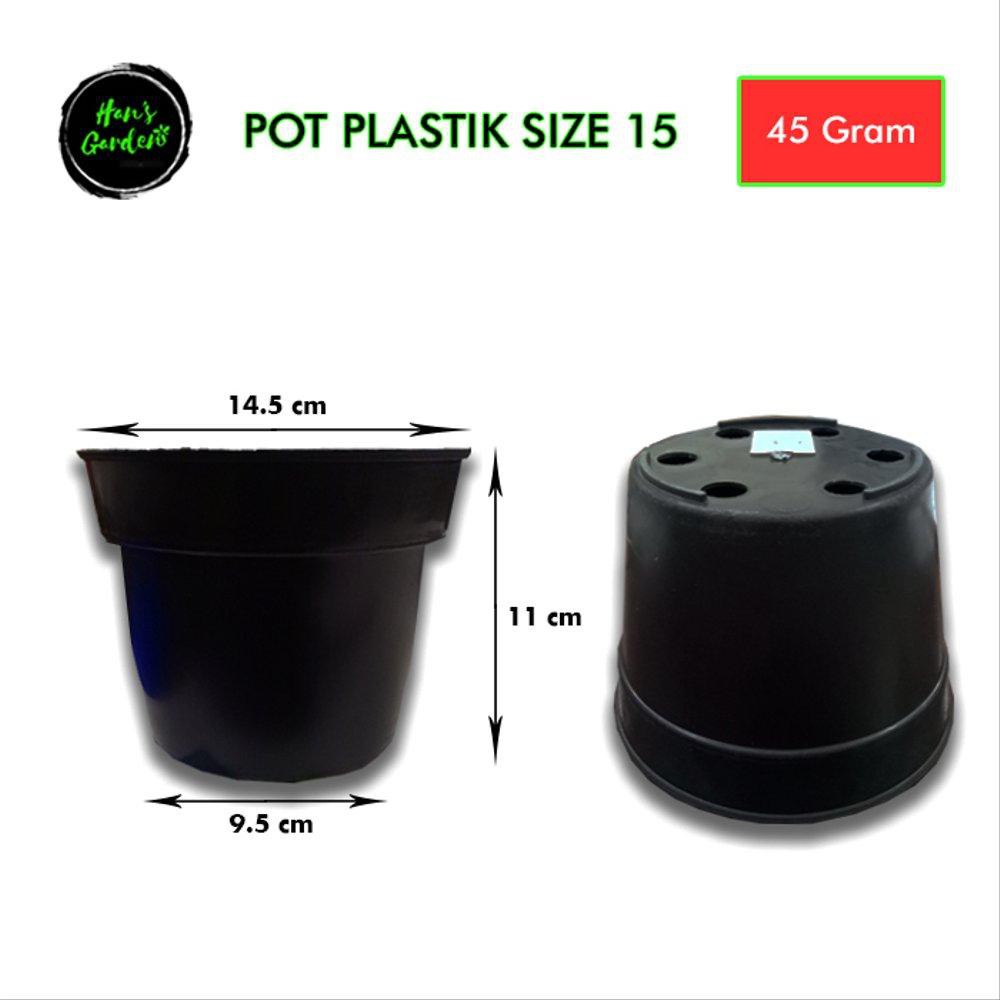Jual Pot 15 cm hitam pot bunga plastik grosir murah Limited