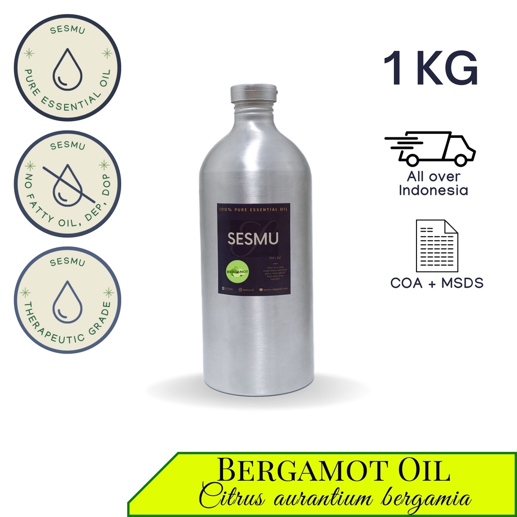 1 KG / 1 L / 1000 ML BERGAMOT 100% PURE ESSENTIAL OIL / MINYAK ATSIRI