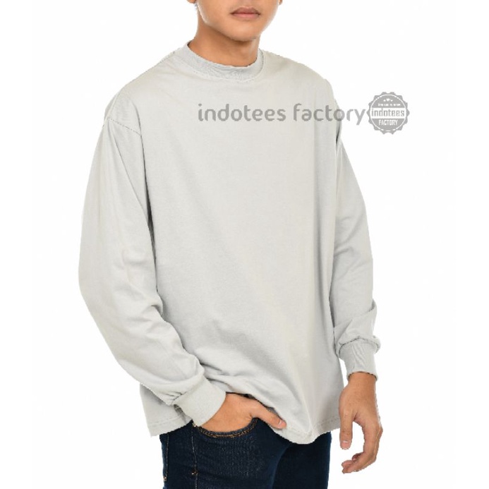 Oversize Lengan Panjang Cotton 20s // Kaos Polos Oversized long sleeve tshirt Combed 20s Crewneck