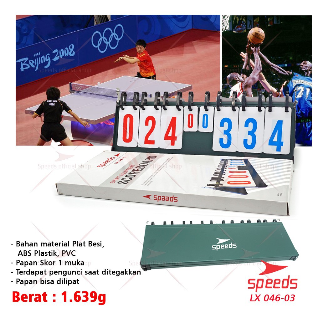 SPEEDS Score Board / Papan Skor 8 digit untuk Futsal Sepak Bola berkualitas 046-3