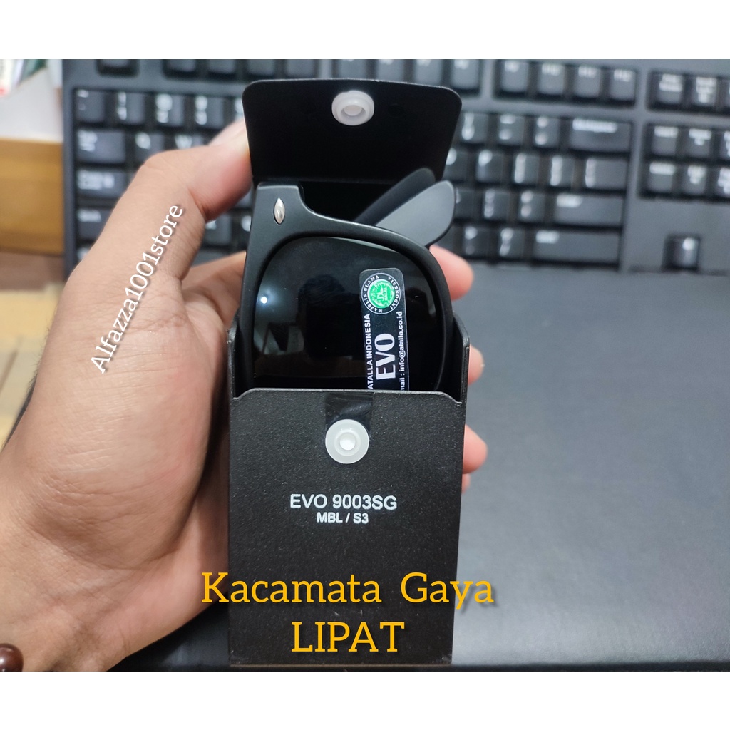 EVO9003- Kacamata Hitam Lipat Untuk Pria/Kacamata Bung Karno Lipat Hitam FREE BOX