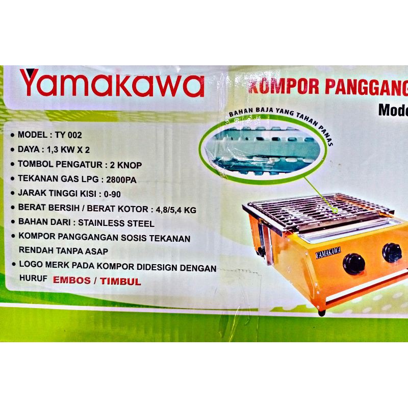 Kompor Panggangan Sosis 2 Burner YAMAKAWA Ty - 002 / pangggangan sosis 2 tungku