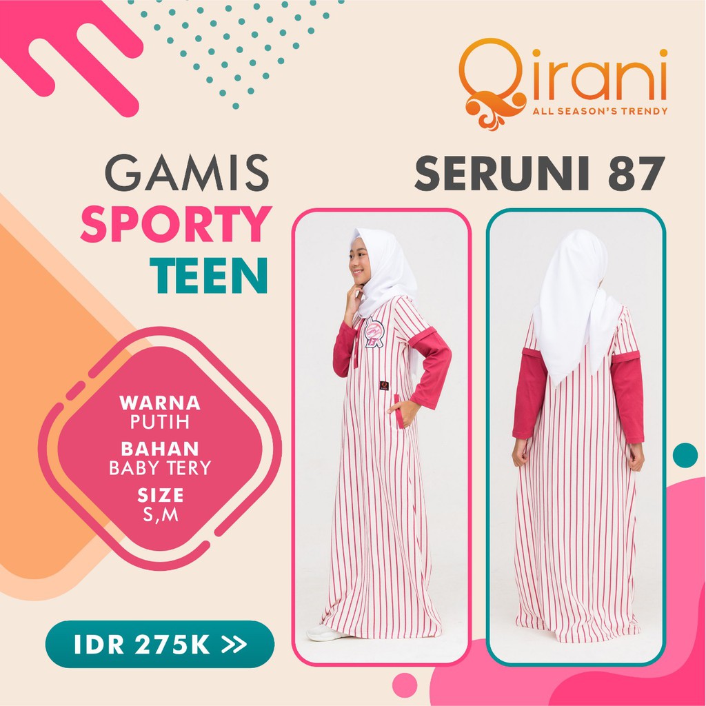 [PROMO TERBATAS] GAMIS REMAJA QIRANI SERUNI 87 PUTIH