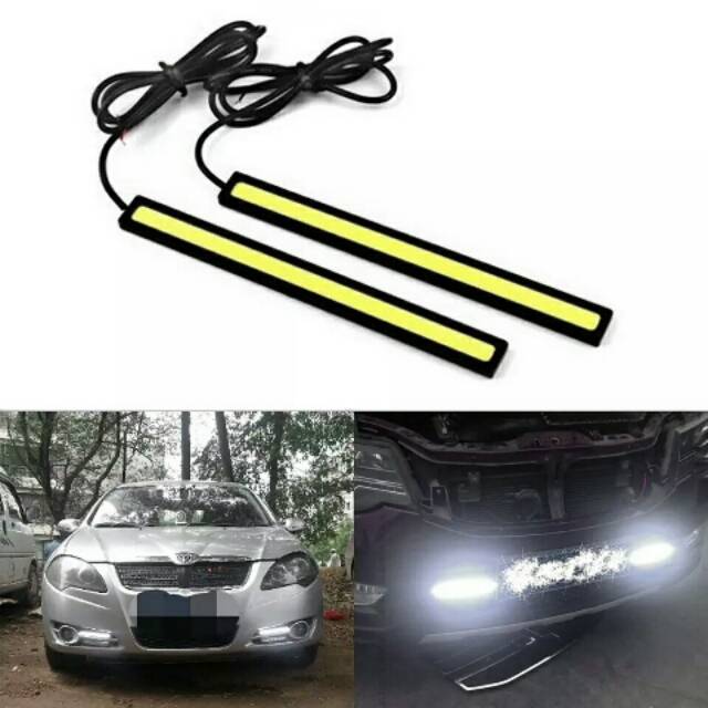 2Pcs Lampu Senja Sore Kota Kabut Mobil Drl Cob Plasma Daytime Running Light Led Car Dc 12V Universal