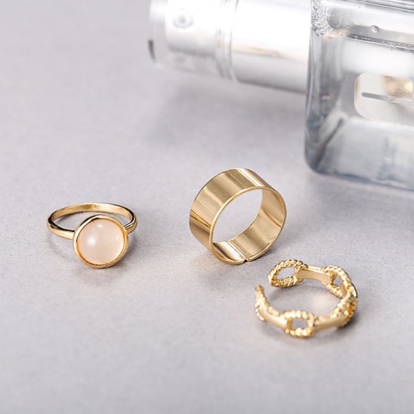 cincin set 3pcs simple retro set rings jci077 (1H4)