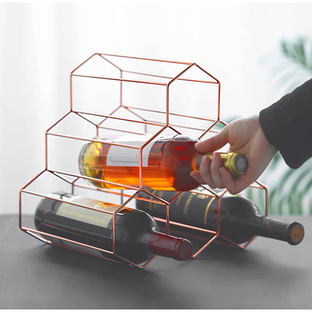 LUXURY Wine Rack HoneyComb / Rak Wine / Rak Pajangan Wine / Rak Organizer Wine / Rak Display Botol W