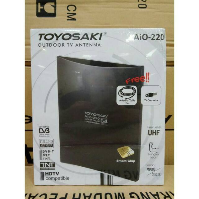 Antena TV Digital Toyosaki Aio-220 Aio-235 Outdoor Indoor Antena Luar Antena Booster dvb-t2