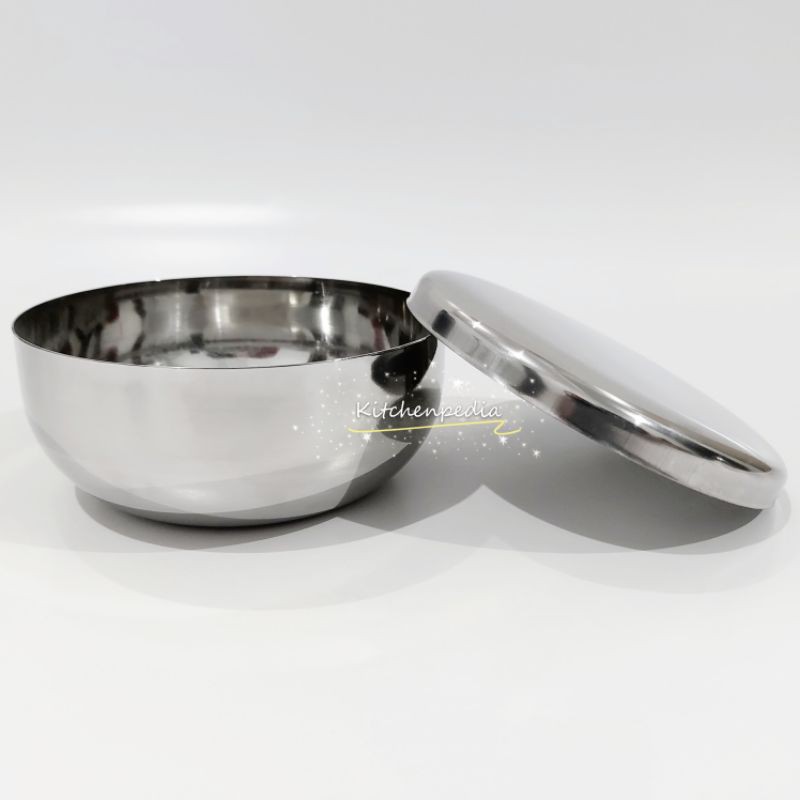 Mangkok Nasi Korea Stainless Mangkok Makan Sup Sop Kecil Tutup
